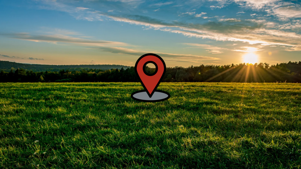 Location marker showing where a pond will be built.